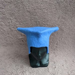 Canterbury Wool Hat for Historical Reenactment, 16th Century Tudor Felt Hat Blue