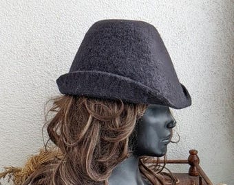 Felted Wool Brim Hat, Medieval Reenactment, Tyrolean Style