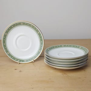 Royal Doulton Rondelay H.5004 Set of 6 Fine Bone China Saucers Vintage