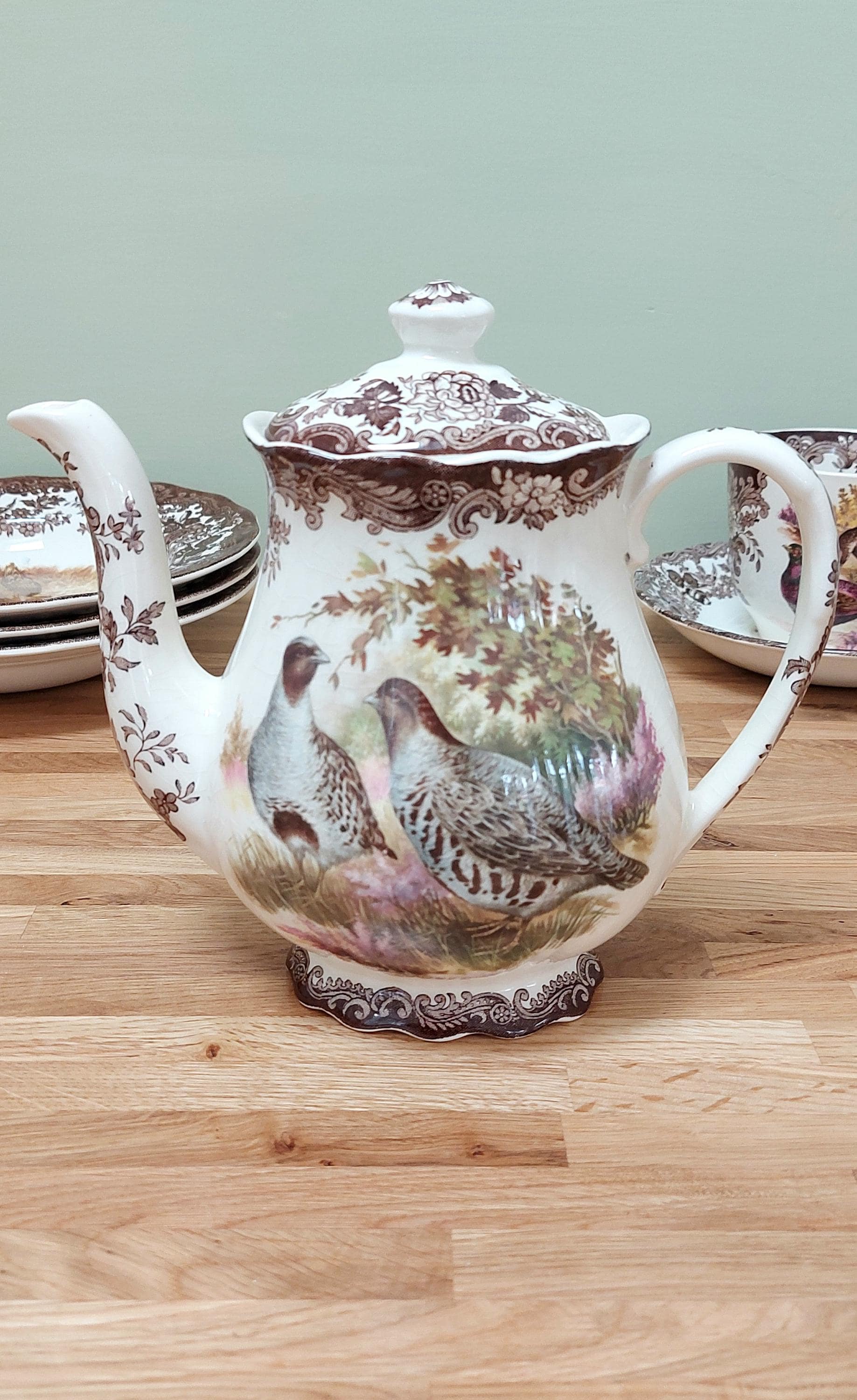 Vintage Royal Worcester Palissy Game Series Coffee Pot Game Birds 