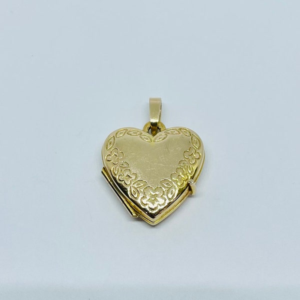 Gold Heart and Flower Locket