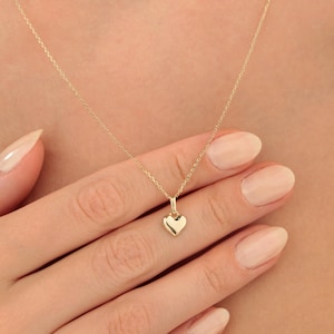 Kim Carrey 14K Gold Plated Heart Pendant Necklace For Women - High Polished Love Charm Necklace