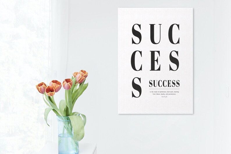 SUCCESS Quotes Printable Wall Art Inspirational Sayings Digital Download, Perfect for Home Decor ...