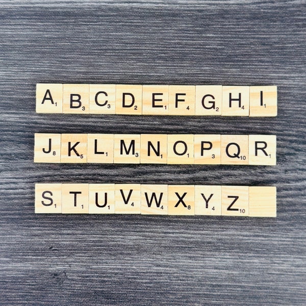 Lettres Scrabble en bois - 1,8 x 2 cm - toutes les lettres disponibles