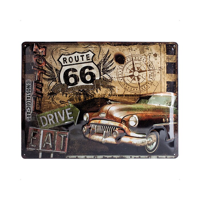 Retro Metal Wall Sign TIN Plaque Vintage Style Garage Route