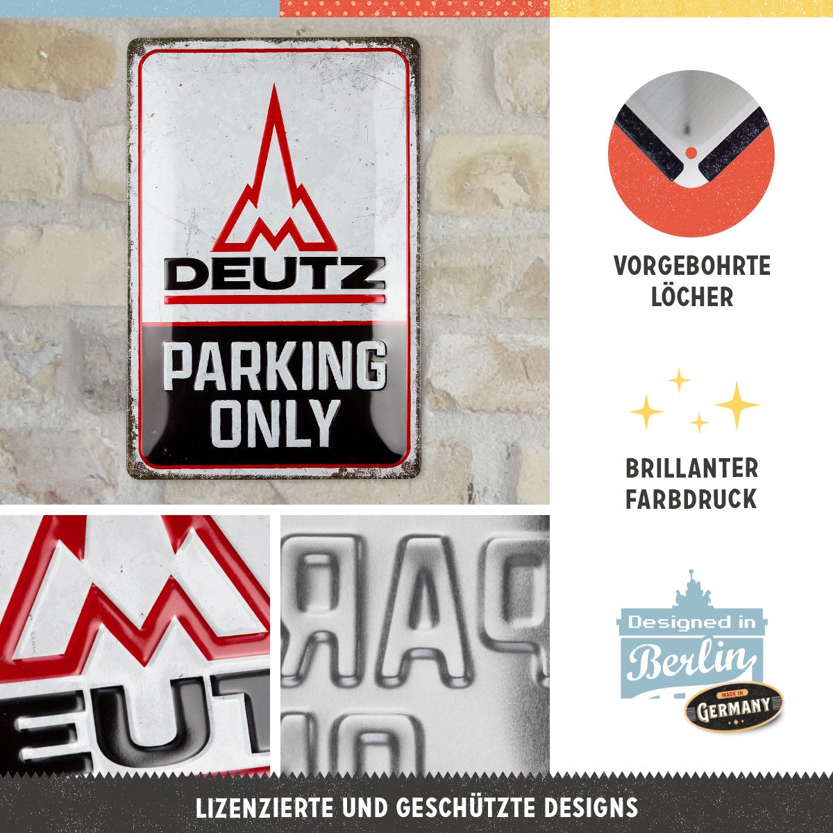 Plaque Dibond Deutz – Enseigne Déco Tracteur – Fabriquée En France – Alu 100% Neuf