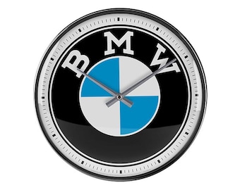 Nostalgic-Art Retro Wall Clock, Ø 31 cm, BMW – Logo – Gift idea for BMW accessories fans, OLP, Large Kitchen Clock, Vintage Design
