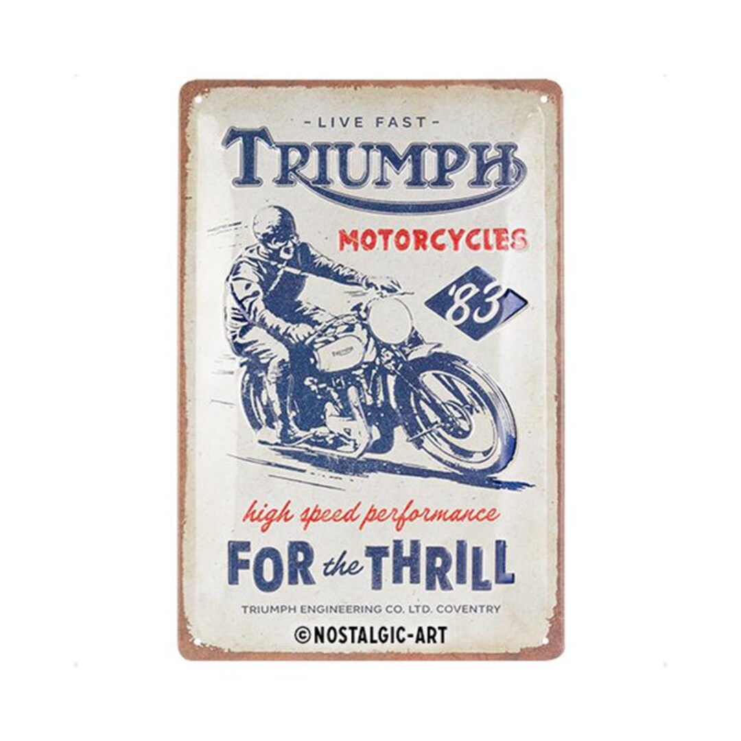 レトロ Triumph バイク ブリキ看板 l ヴィンテージ メタル看板 l 20x30