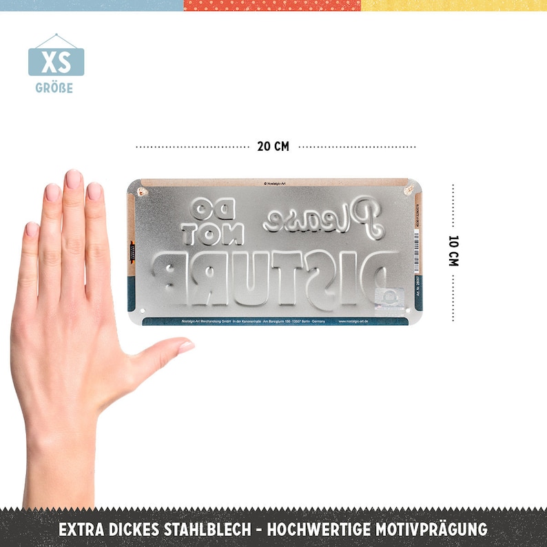 Puede incluir: Un letrero de metal plateado con el texto "No molestar" en letras en relieve. El letrero mide 10 cm por 20 cm y est&aacute; hecho de acero extra grueso.