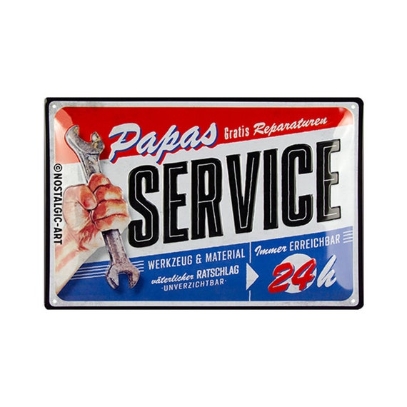 Targa Papas Servizio Insegna Officina Decorazione Retrò Poster Metallo