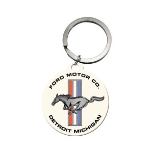 Porta-chaves retrô Nostalgic-Art, Ø 4 cm, "Ford Mustang - Horse Logo", ideia de presente para fãs da Ford, feito de metal, design vintage