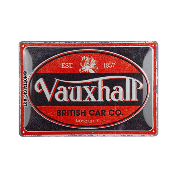 Nostalgic-Art Retro tin sign, 20 x 30 cm, "Vauxhall - Vintage Oval", gift idea for Vauxhall accessories fans, made of metal, vintage design