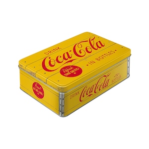Coca-Cola - Logo Gul platt retro förvaringsburk i metall