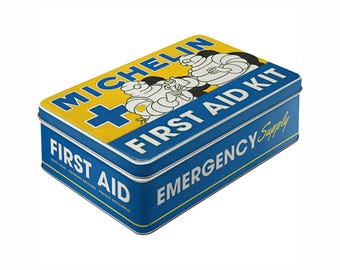 Nostalgic-Art Retro Storage Container, Flat, 2.5 l, Michelin – First Aid Kit – Gift Idea for Motorists, OLP, with Lid, Vintage Design