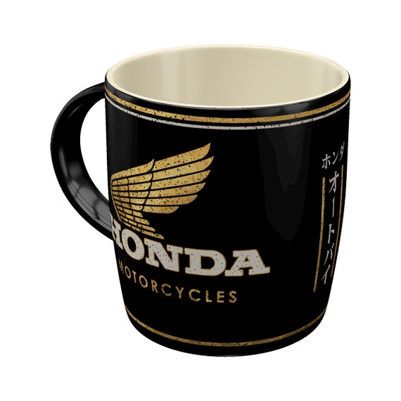 Nostalgic-Art Honda MC - Motorcycles Gold Keramiktasse 8,5 × 9 cm 330 ml Retro Tasse für Kaffee-Fans, Sammler, spülmaschinenfest, OLP