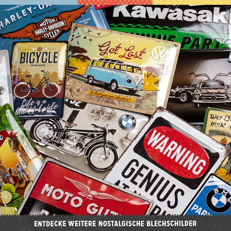 Nostalgic-Art Retro Blechschild, 15 x 20 cm, Harley-Davidson Parking Only, Geschenk-Idee für Biker, aus Metall, Vintage Design Bild 5