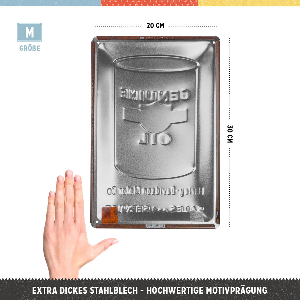 Targa Retrò Harley-Davidson In Metallo - Latta Vintage 20x30 Cm - Regalo Perfetto Per Appassionati Moto - Foto 3