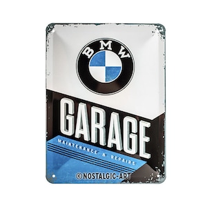 Nostalgic-Art Targa in metallo retrò, 15 x 20 cm, "BMW - Garage", idea regalo per gli appassionati di accessori BMW, in metallo, design vintage