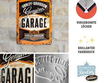Nostalgic-Art Harley-Davidson Blechschild 15x20cm - Retro Metallschild Garage