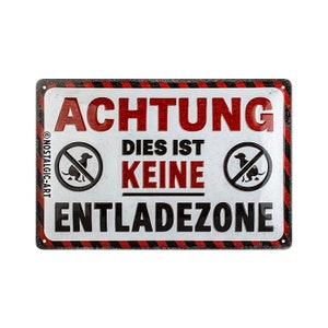 Nostalgic-Art Retro tin sign, 20 x 30 cm, "No discharge zone", warning sign as a gift idea, made of metal, vintage design with saying