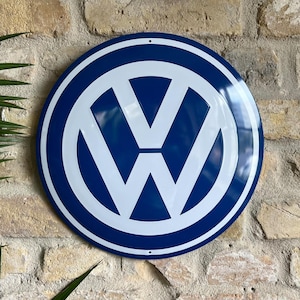 ビンテージバッジ 希少 AVD 刻印あり VW 欧州車等 Nostalgic-art Retro Tin Sign, Ø 35 Cm, VW – Logo – Volkswagen Bus