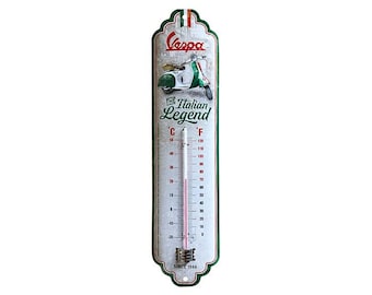 Nostalgic-Art Retro Thermometer, 7 x 28 cm, Vespa – Italiaanse legende – Cadeau-idee voor scooterfans, (OLP), van metaal, vintage design