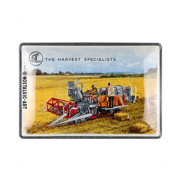 Nostalgic-Art Retro Blechschild, 20 x 30 cm, "Claas – The Harvest Specialists", Geschenk-Idee für Traktor-Fans, aus Metall, Vintage Design