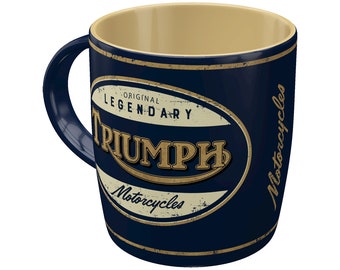 Nostalgic-Art Retro Kaffee-Becher, 330 ml, "Triumph – Legendary Motorcycles", Geschenk-Idee für Biker, Keramik-Tasse, Vintage Design