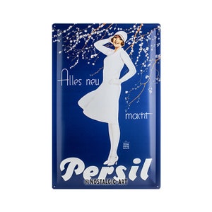 Nostalgic-Art retro metal sign, 20 x 30 cm, "Persil - White Lady Blue", gift idea for nostalgia fans, made of metal, vintage design
