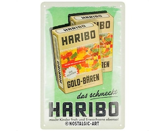 Nostalgic-Art Retro Tin Sign, 20 x 30 cm, HARIBO – Pack – Gift Idea for Those with a Sweet Tooth, OLP, Metal, Vintage Design
