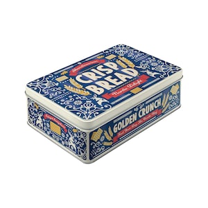 Crisp Bread flache Retro-Vorratsdose aus Metall