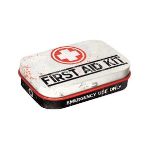 Nostalgic-Art pill box approx. 1.5 x 2.5 x 0.6 in First Aid Kit - Classic pocket accessory retro gift for collectors, mint tin, pocket size