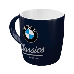 Nostalgische BMW Classics keramische mok, 8,5 x 9 cm, 330 ml, retro mok voor koffieliefhebbers en verzamelaars, vaatwasmachinebestendig, cadeau-idee, OLP
