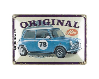 Nostalgic-Art metal sign approx. 8 x 12 in Mini - British Classic wall decor retro gift for fans, collectors, garage wall decor, OLP