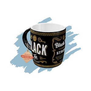 Kubek ceramiczny retro do czarnej herbaty 330 ml