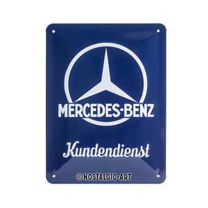 Nostalgic-Art Targa in metallo retrò, 15 x 20 cm, "Mercedes-Benz - Servizio Clienti", idea regalo Mercedes-Benz, in metallo, design vintage
