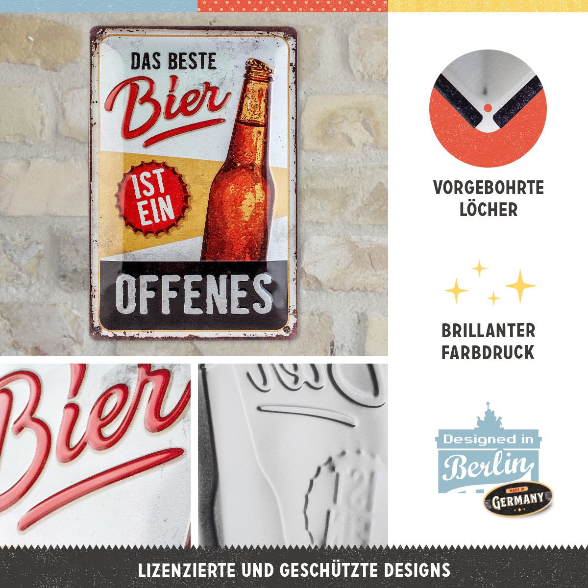 Nostalgic-Art Targhe Vintage, Bier – Immer eine gute Idee