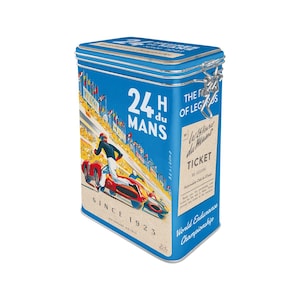 Nostalgic-Art Retro Kaffeedose, 1,3 l, 24h Le Mans – Racing Poster Blue – Geschenk für Motor-Fans, OLP, Blechdose mit Deckel, Vintage Design