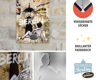 Nostalgic-Art Retro Blechschild Berlin Street Art (15x20 Cm) – Metallschild Mit 3D-Prägung Als Geschenk