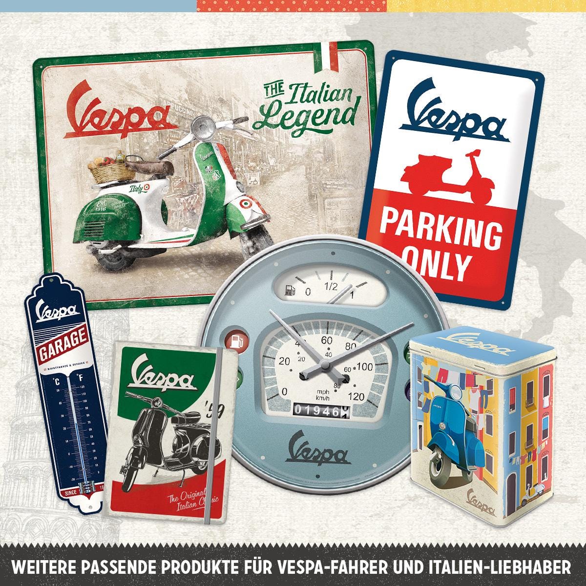 Cartel Metálico Retro Vespa 'Parking Only' - 20x30 Cm, Diseño Italiano, Regalo Para Amantes De Las Scooters