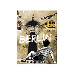 Nostalgic-Art Retro Kühlschrank-Magnet, 6 x 8 cm, Berlin Street Art – Souvenir & Geschenk-Idee, aus Metall, Vintage Design