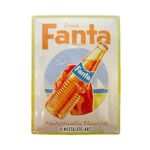 Nostalgic-Art Targa in metallo retrò, 30 x 40 cm, "Fanta - Bottle Beach", idea regalo come accessorio da bar, in metallo, design vintage