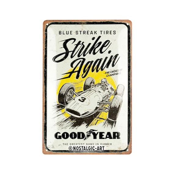 Nostalgic-art Retro Tin Sign, 20 X 30 Cm, Goodyear – Blue Strikes