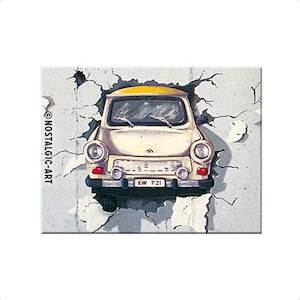 Nostalgic-Art Retro Kühlschrank-Magnet, 6 x 8 cm, Trabant Wall – Souvenir & Geschenk-Idee, aus Metall, Vintage Design