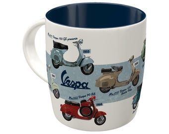 Vespa - Model Chart Retro-Keramiktasse, 330 ml
