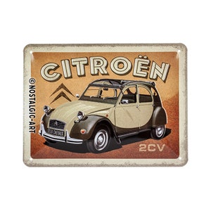 Nostalgic-Art Targa in metallo retrò, 15 x 20 cm, "Citroen - 2CV", idea regalo per gli appassionati di accessori Citroen, in metallo, design vintage