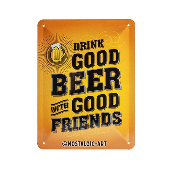 Nostalgic-Art Retro Blechschild, 15 x 20 cm, Drink Beer Three Days – Geschenk-Idee als Bar-Zubehör, aus Metall, Vintage Design mit Spruch, Blechschilder Sprüche, Bier-Deko Nostalgic-Art Retro Blechschild, 15 x 20 cm, Drink Beer Three Days – Geschenk-Idee als Bar-Zubehör, aus Metall, Vintage Design mit Spruch, Blechschilder Sprüche, Bier-Deko