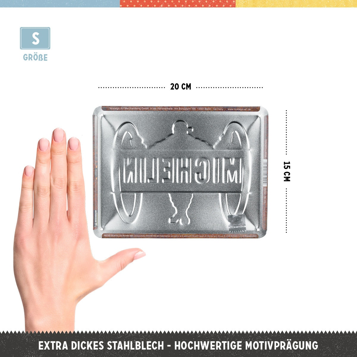 Targa Retrò Michelin 15x20cm - Decorazione Vintage Per Appassionati Di Auto | Metallica - Foto 4