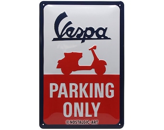 Nostalgic-Art retro metal sign, 20 x 30 cm, &quot;Vespa - Parking Only&quot;, gift idea for scooter fans, made of metal, vintage design