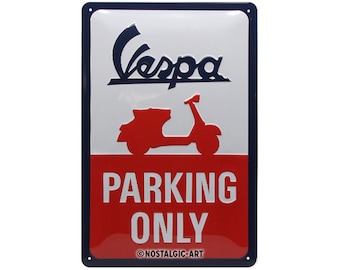 Nostalgic-Art Retro Blechschild, 20 x 30 cm, "Vespa – Parking Only", Geschenk-Idee für Roller-Fans, aus Metall, Vintage Design